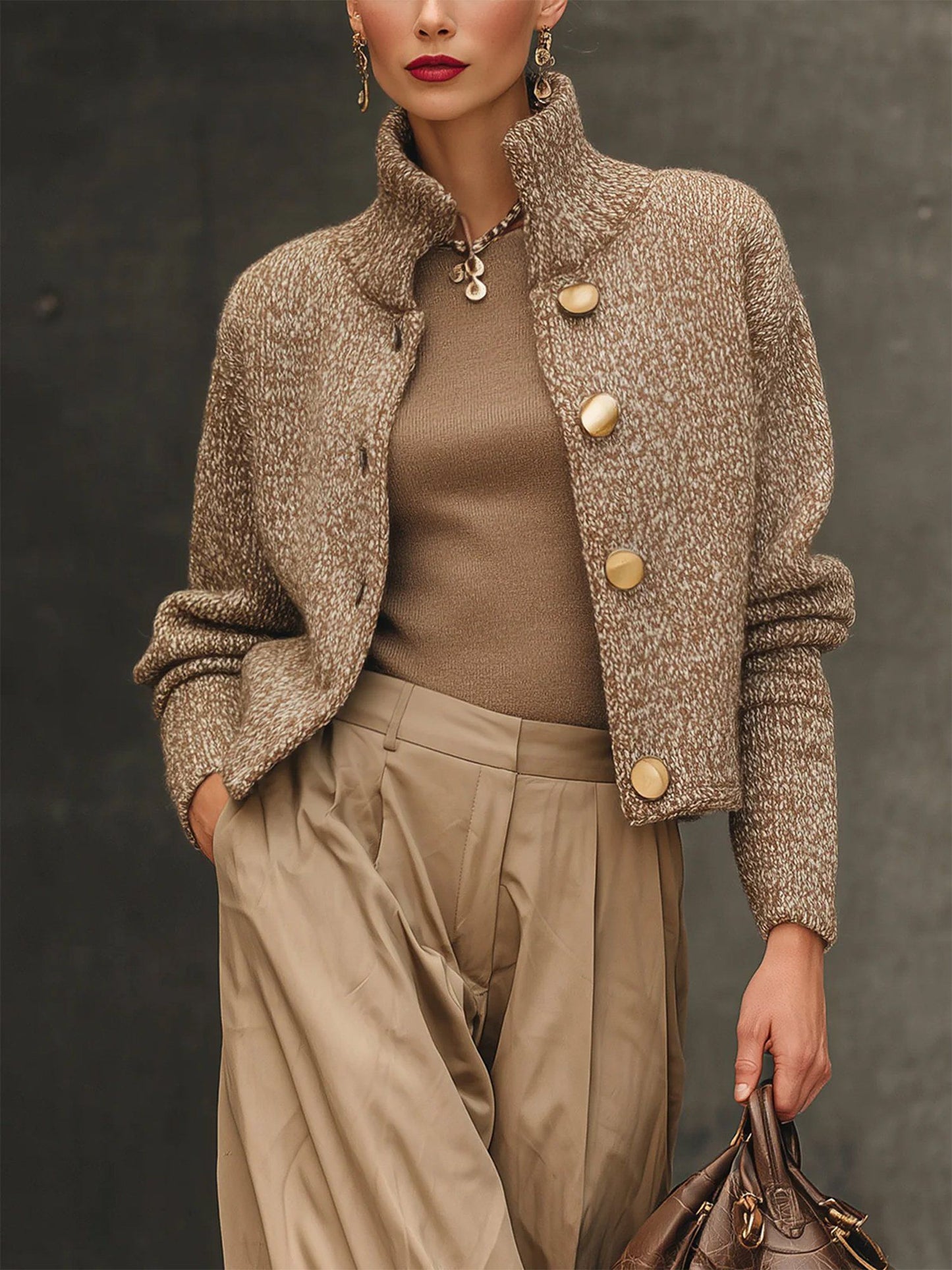 Textured Knit Elegant Jacket for Women | Josephine