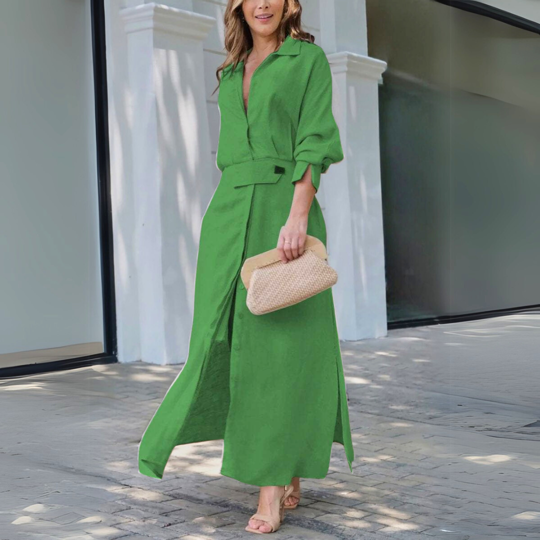 Elegant Summer V-Neck Maxi Dress for Women | Jeanette