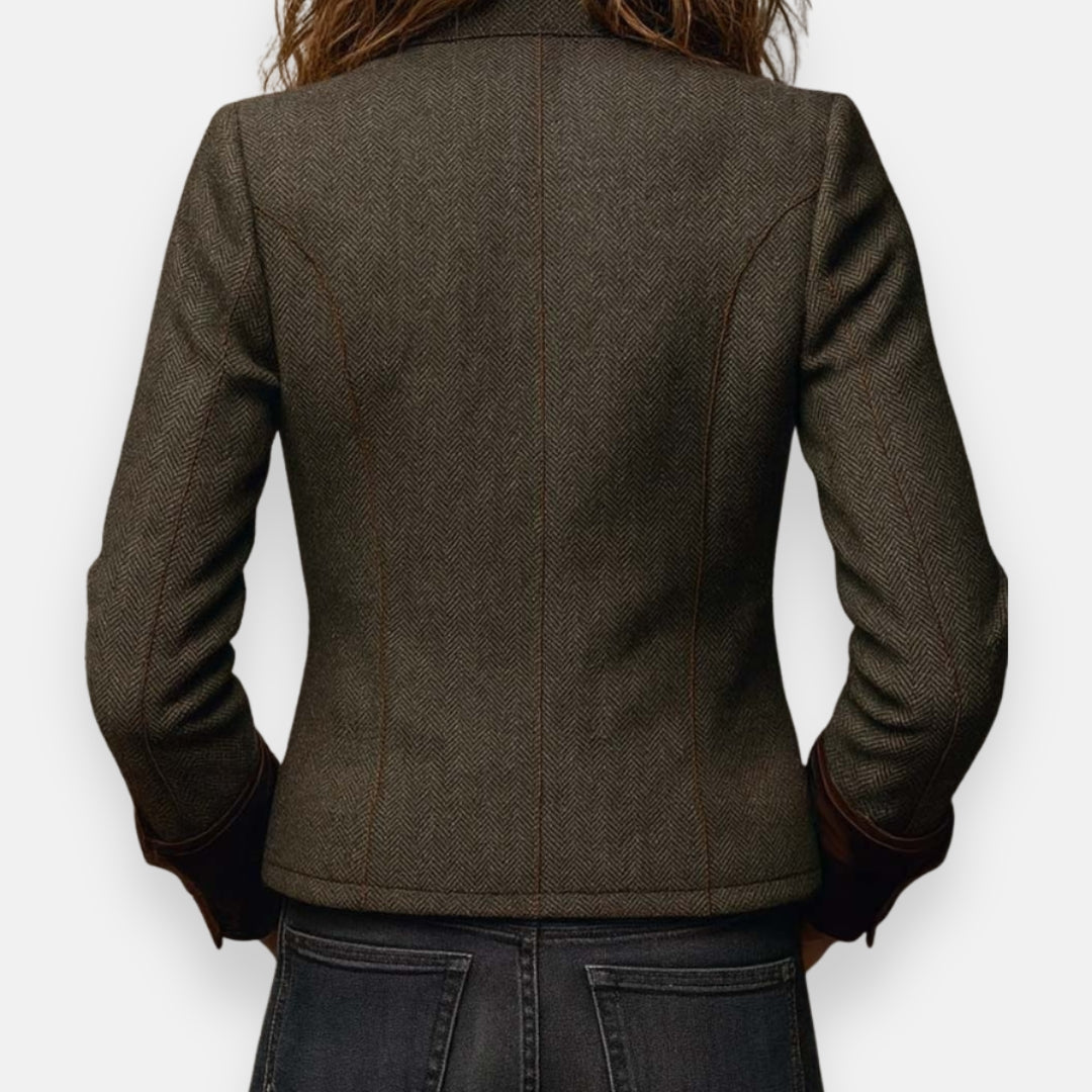 Mariz | Women's Textured Button Front Tweed Jacket
