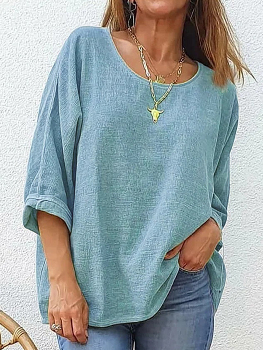 Casual loose fit round neck T-shirt for women | Delphine