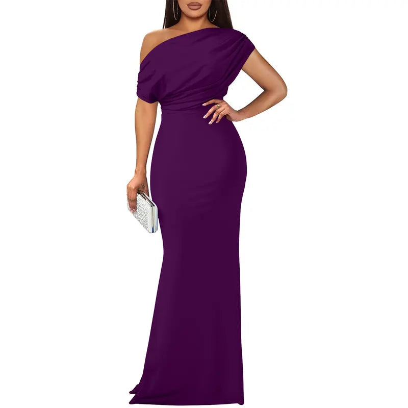 Elegant off-shoulder bodycon evening gown for women | Roselyn
