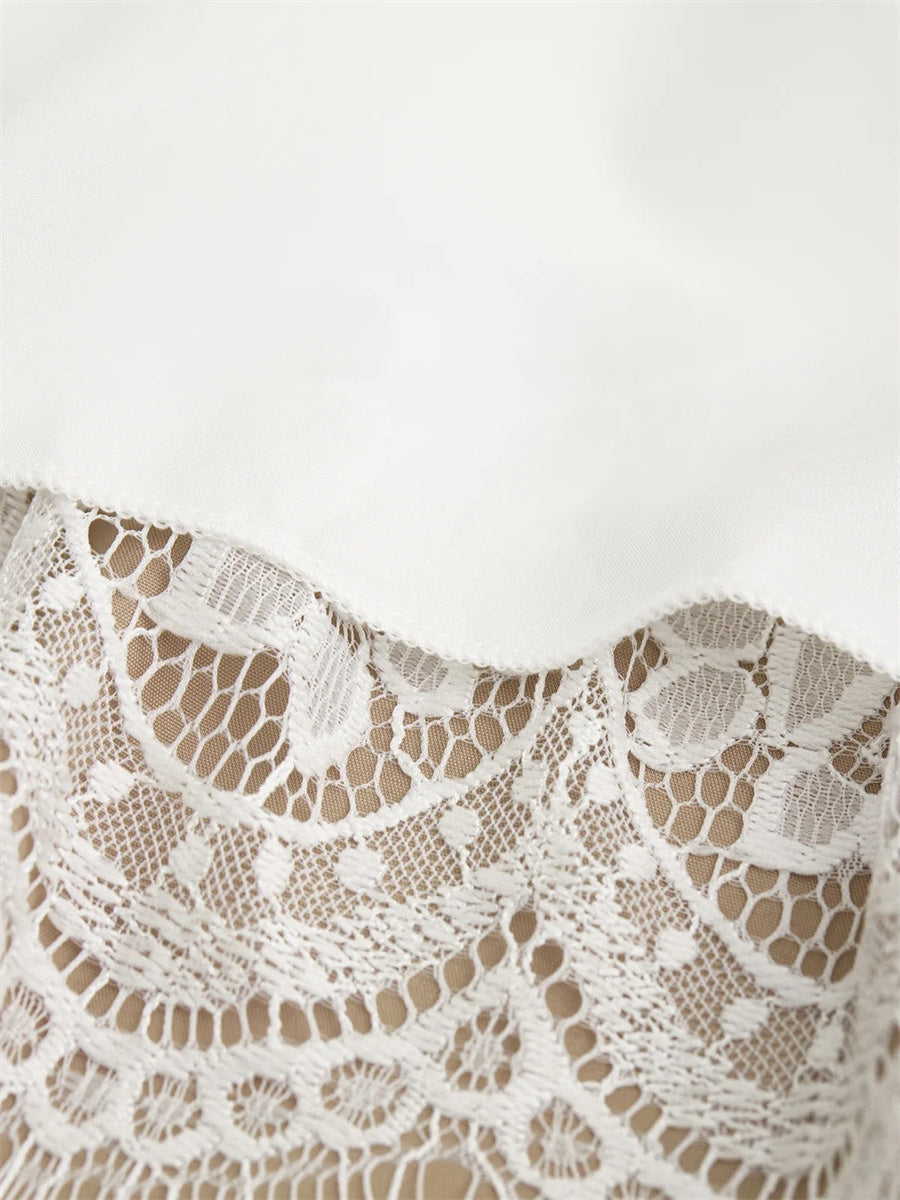 Lace layered ruffle hem casual dress for women | Marielle