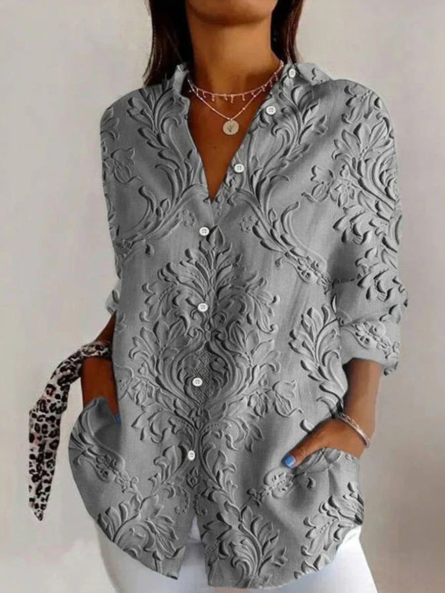 Vintage relaxed everyday long sleeve blouse for women | Odalys