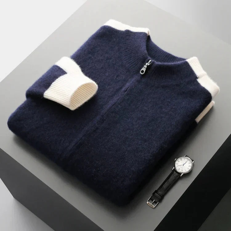 Refined zip-up sweater cardigan for women | Vellora