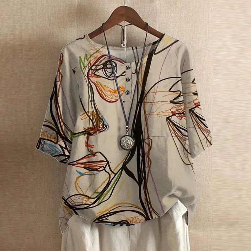 Penelope | Women's Floral Three Quarter Sleeve Blouse