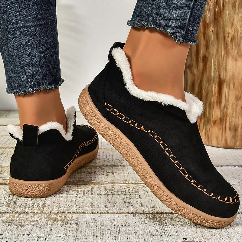 Karylle | Women's Faux Fur Lined Shoes with Rubber Sole
