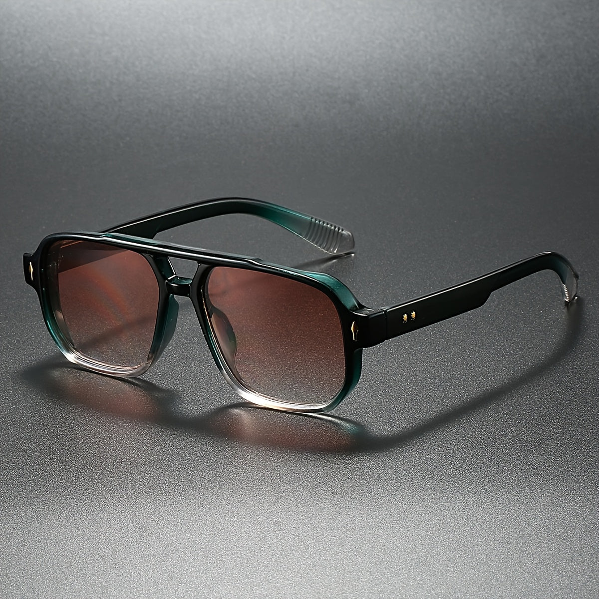 Angular aviator sunglasses with double bridge for men | Zephyr