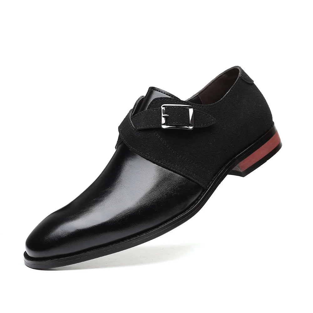 Double buckle loafers with polished finish for men | Elric