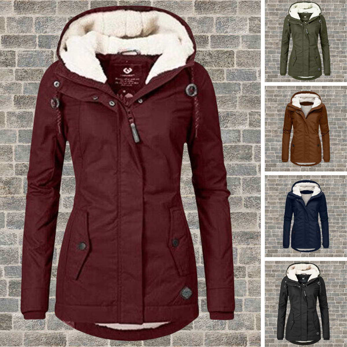 Valerine | Women's Hooded Pleated Jacket with Pockets