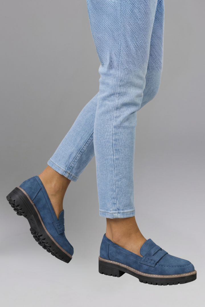 Lola | Women's Penny Strap Lug Sole Loafers