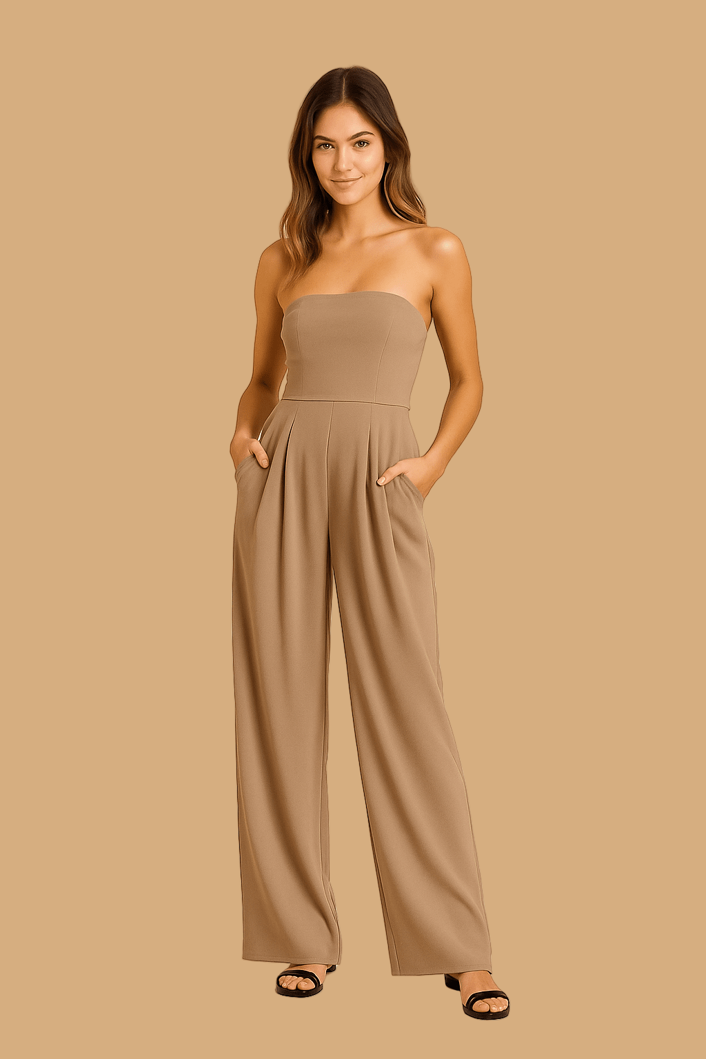 Women’s Adriana Strapless Jumpsuit | Sculpted Fit | Elegant Wide-Leg Summer Style
