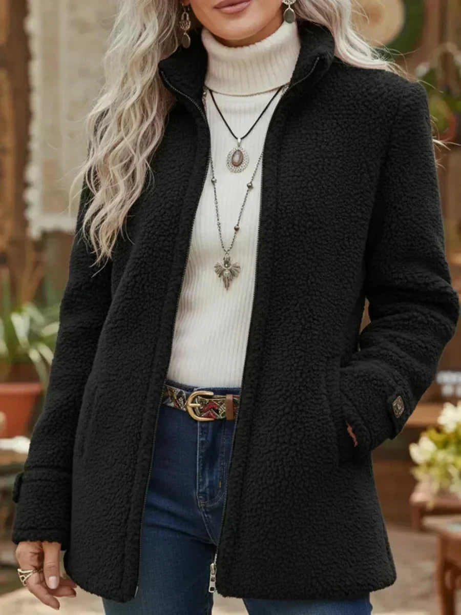 Serelle | Women's High Neck Zip Relaxed Jacket