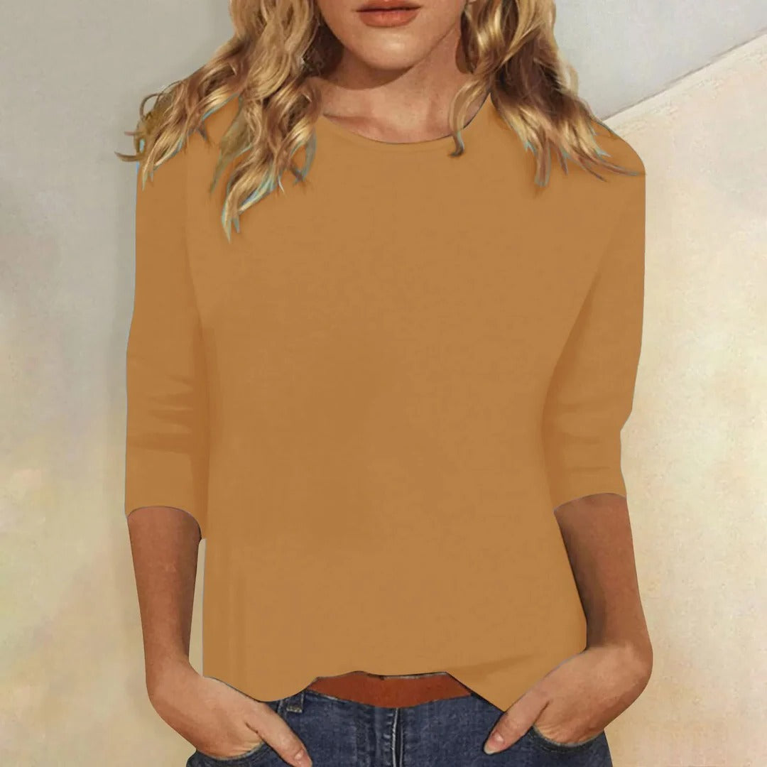 Eliana | Women's Crew Neck Three Quarter Sleeve Top