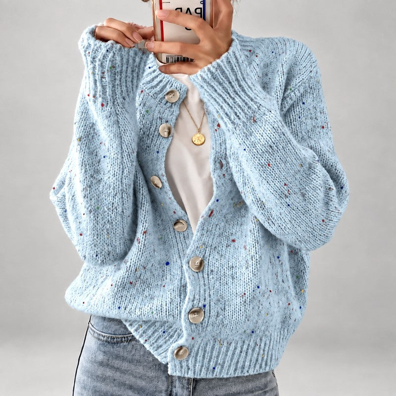Sophie | Women's Speckled Knit Button Cardigan