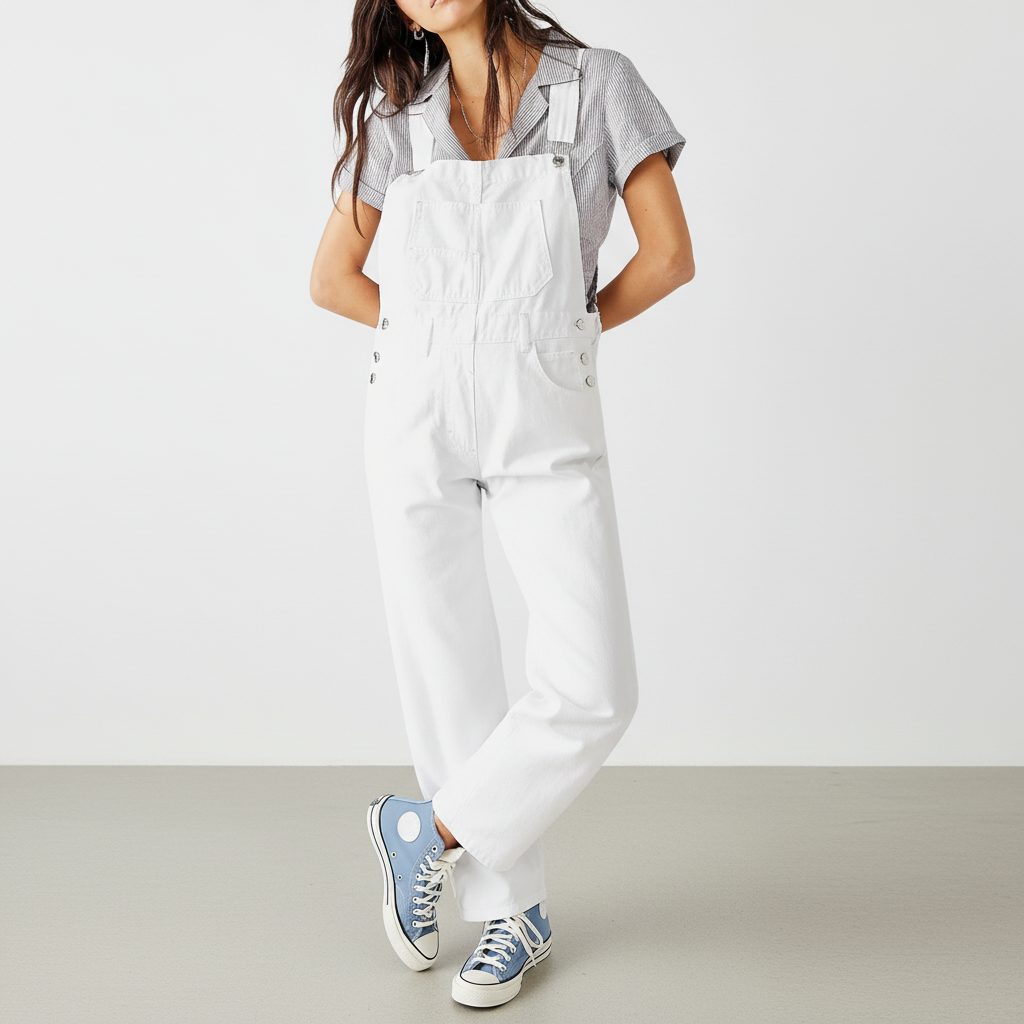 Orlena | Women's Wide Leg Denim Overall Jumpsuit