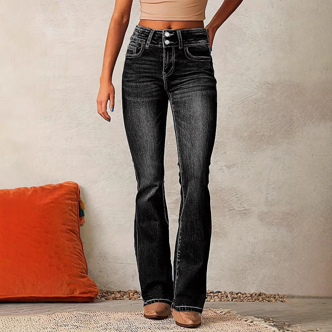 Reagan | Women's High Waist Relaxed Bootcut Jeans