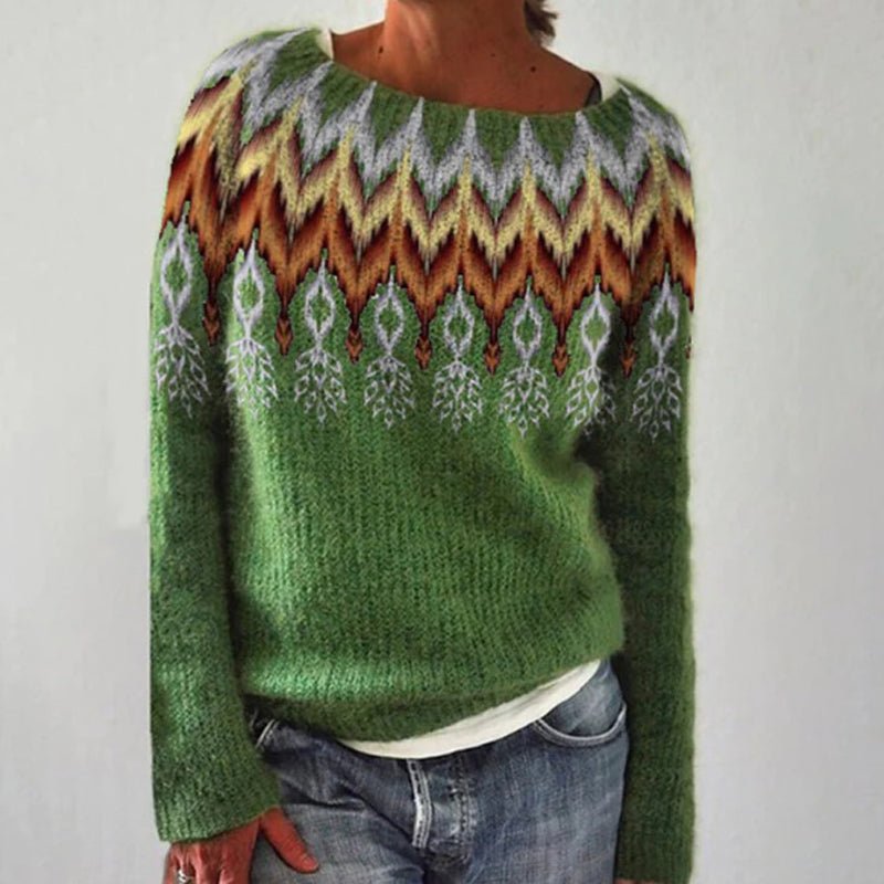 Clementine | Women's Fair Isle Oversized Crewneck Sweater