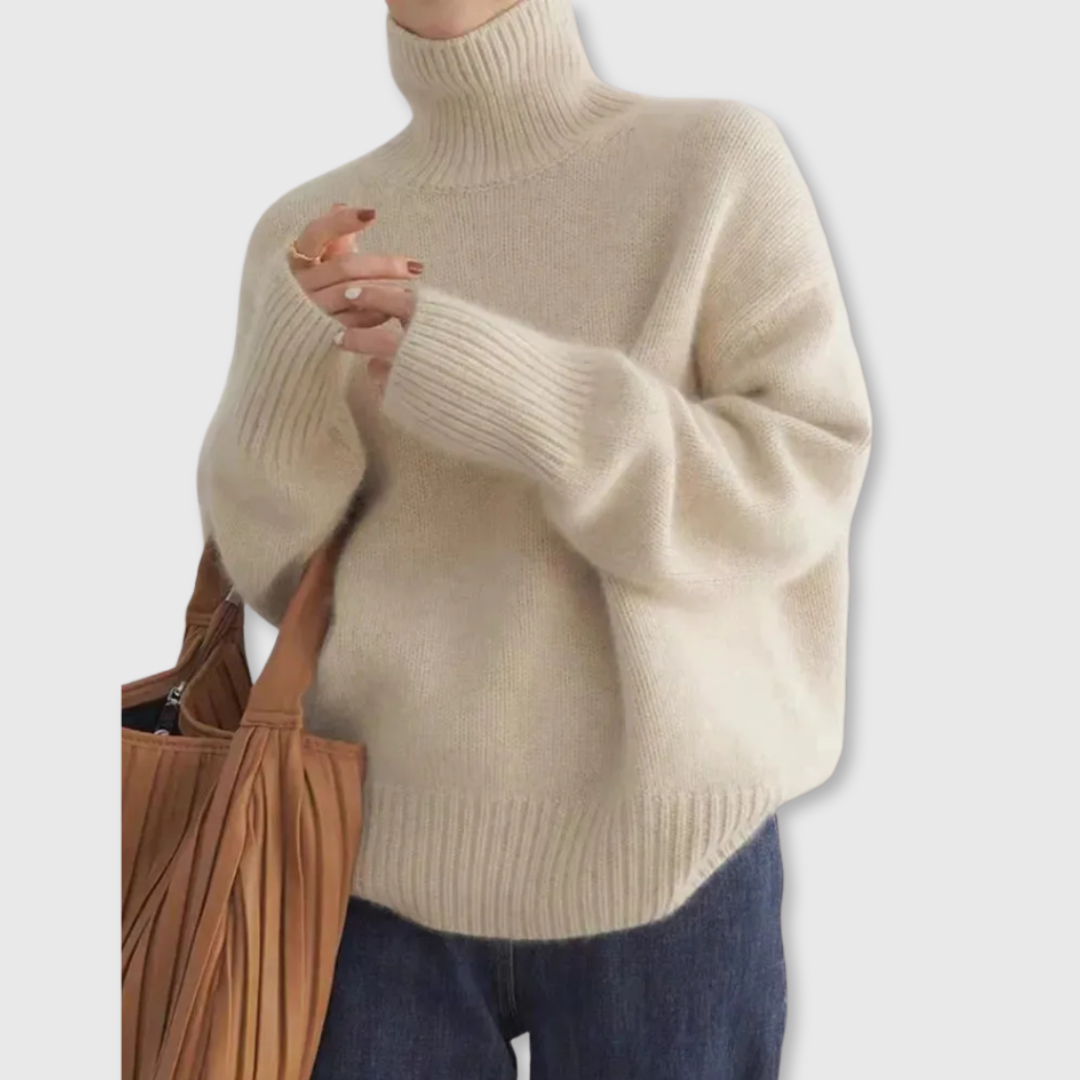 Classic high-collar elegant everyday jumper for women | Isabel