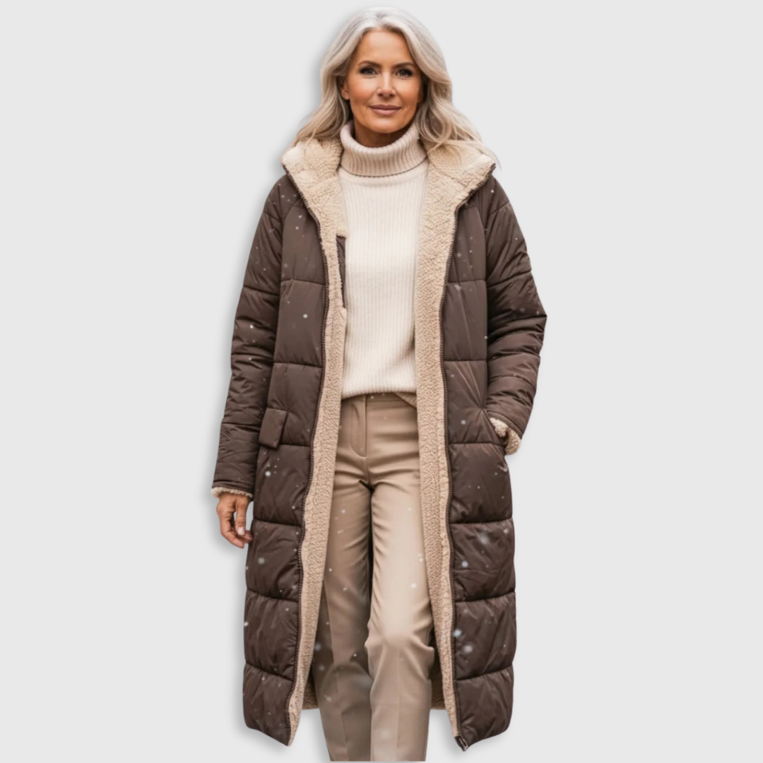 Warm sherpa-lined winter coat for women | Eleanor