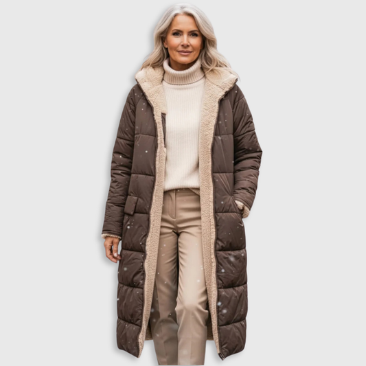 Warm sherpa-lined winter coat for women | Eleanor