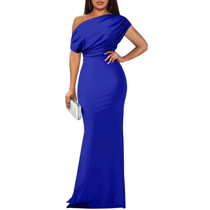 Elegant off-shoulder bodycon evening gown for women | Roselyn