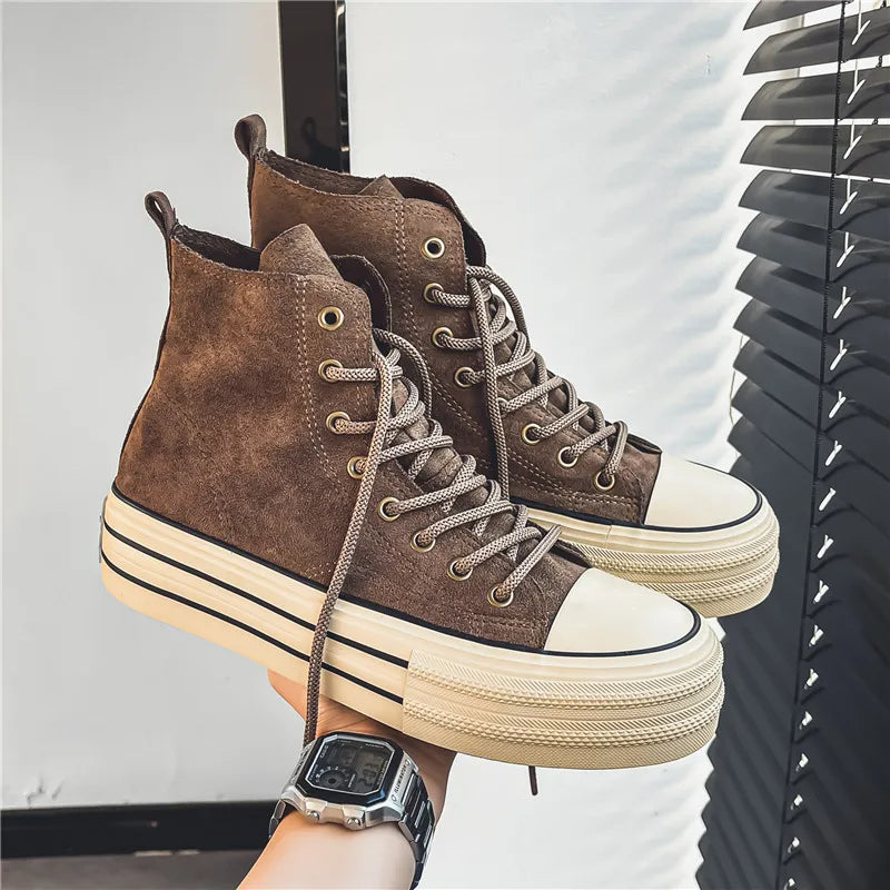 Platform high-top sneakers with cushioned sole | Ardent