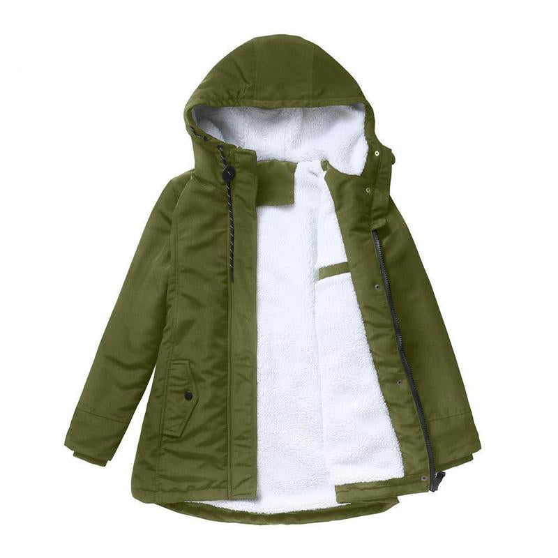 Thick hooded quilted-lining winter coat for women | Amina