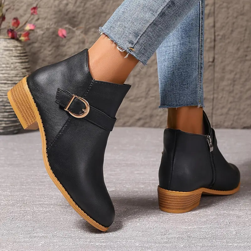 Vivien | Women's Cushioned Wide Toe Ankle Boots with Low Heel