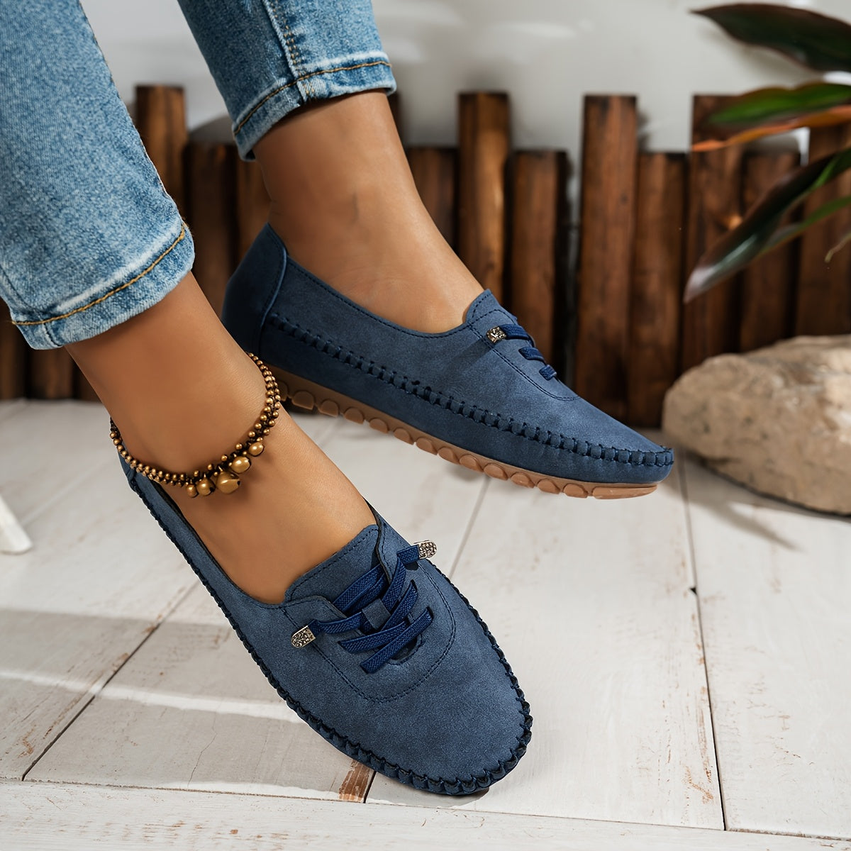 Evelisse | Women's Flexible Sole Lace Up Loafers