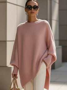 Oversized Wool-Blend Sweater with Rounded Neck for Women | Selina