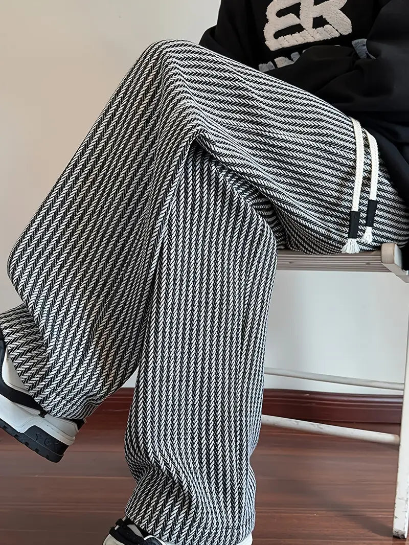 Baggy ribbed drawstring sweatpants for men | Calder