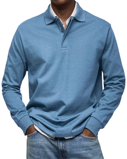 Classic long-sleeve relaxed polo shirt for men | Gary