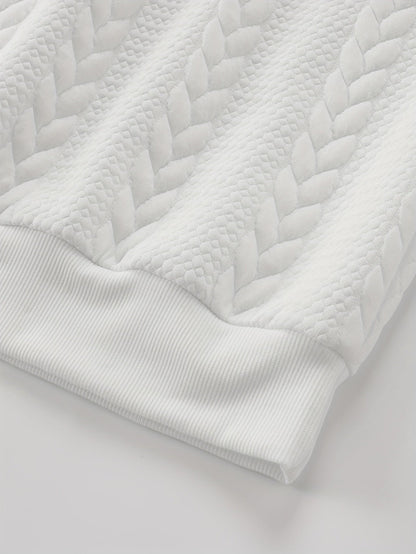 Thervan | Men's Textured Crew Neck Sweatshirt with Ribbed Cuffs