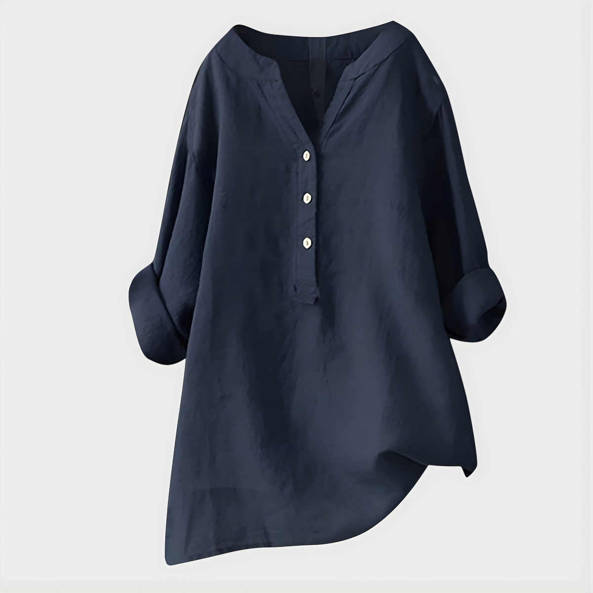 Elegant V-neck blouse with relaxed silhouette for women | Veronique