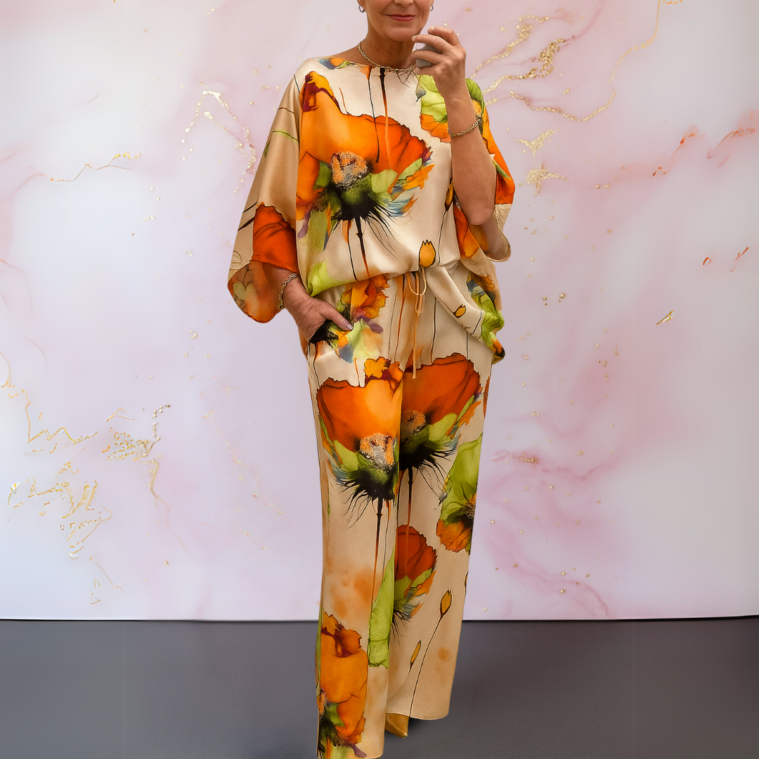 Elegant Satin Two-Piece Set for Women | Moniek