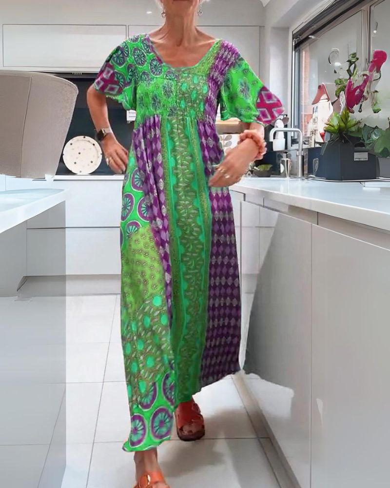 Colourful relaxed bohemian everyday dress for women | Corinne