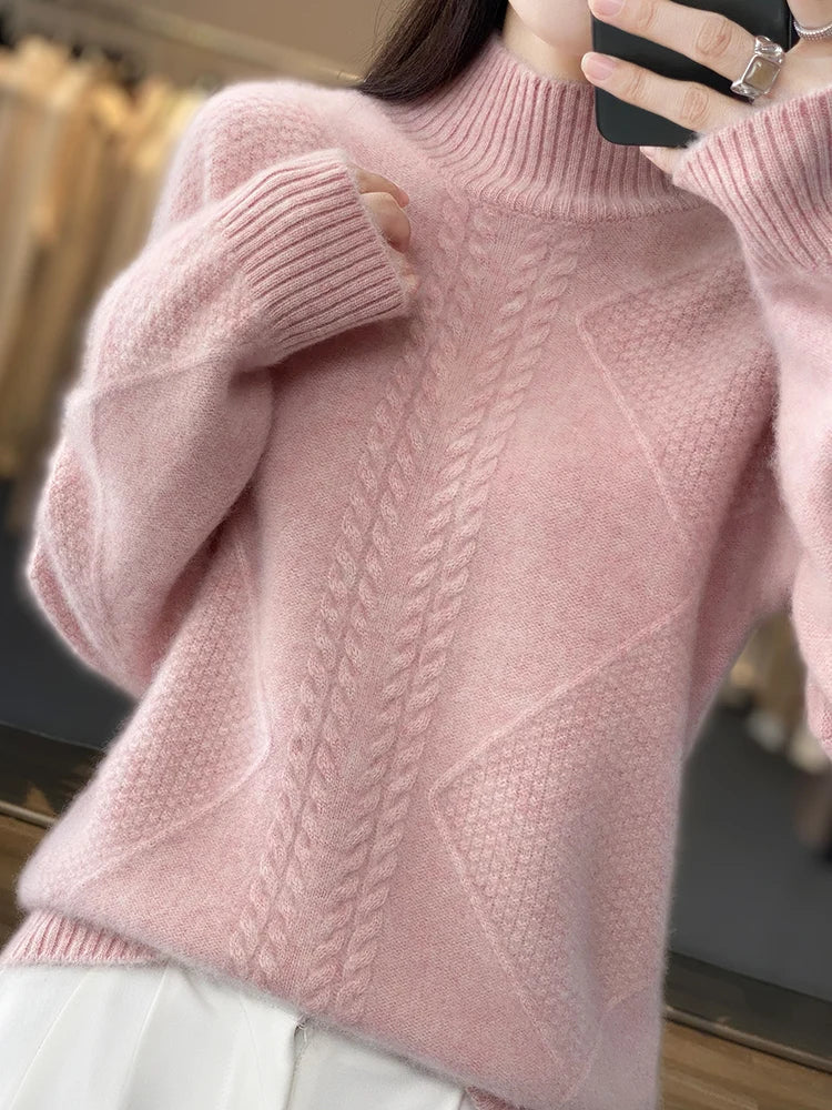 Cable-Knit Turtleneck Sweater for Cold Weather | Ellis