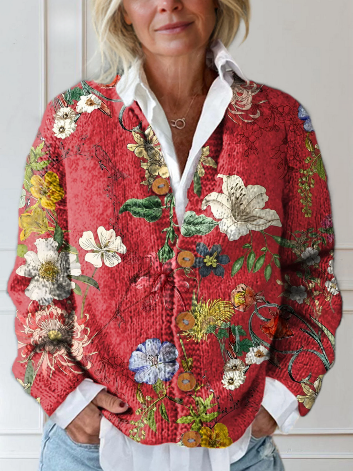Floral Open-Front Cardigan for Women | Mirelle