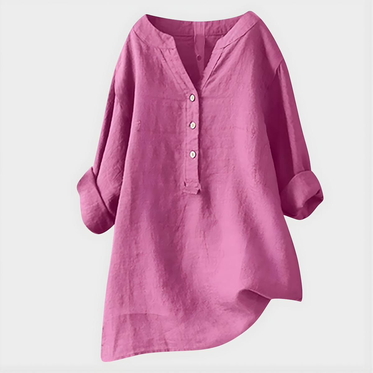 Elegant V-neck blouse with relaxed silhouette for women | Veronique