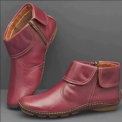 Maliah | Women's Side Zip Ankle Boots with Strap