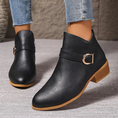 Vivien | Women's Cushioned Wide Toe Ankle Boots with Low Heel