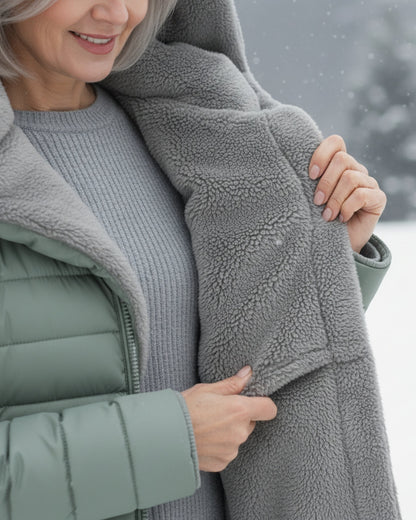 Warm hooded puffer winter coat for women | Olivia