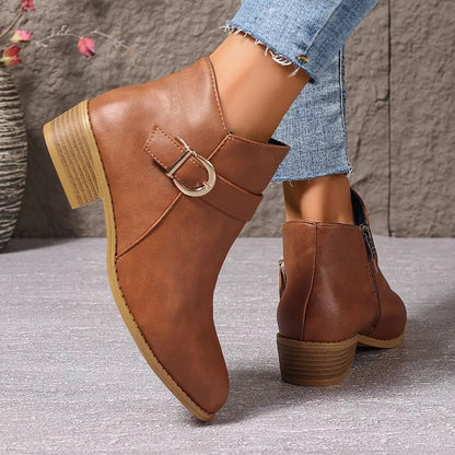 Vivien | Women's Cushioned Wide Toe Ankle Boots with Low Heel