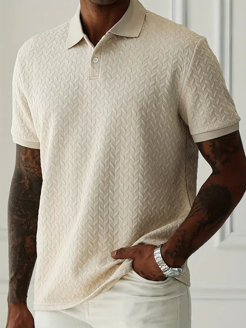 Classic textured everyday polo shirt for men | Ellison
