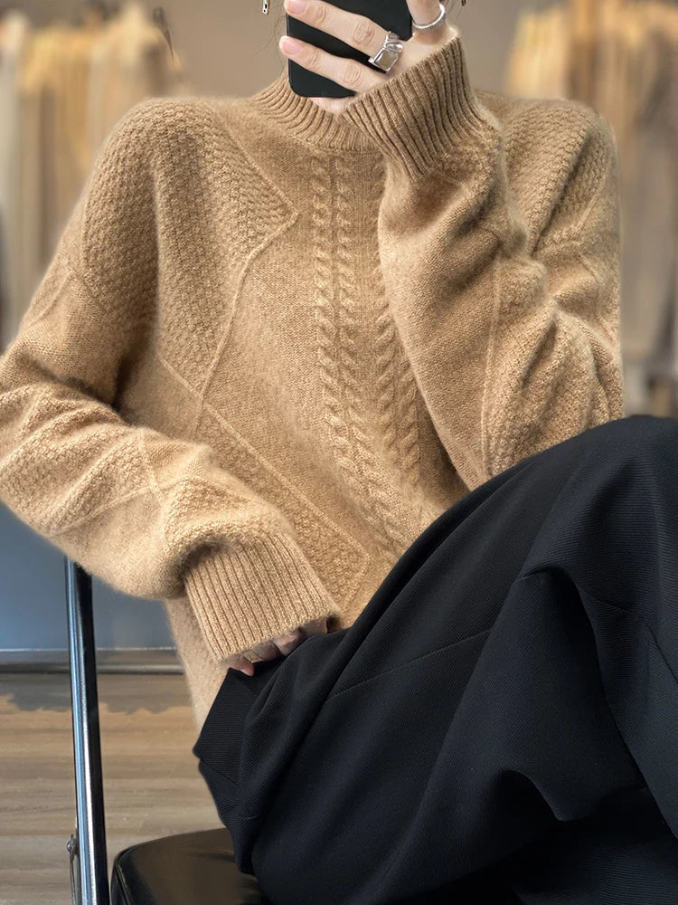 Cable-Knit Turtleneck Sweater for Cold Weather | Ellis