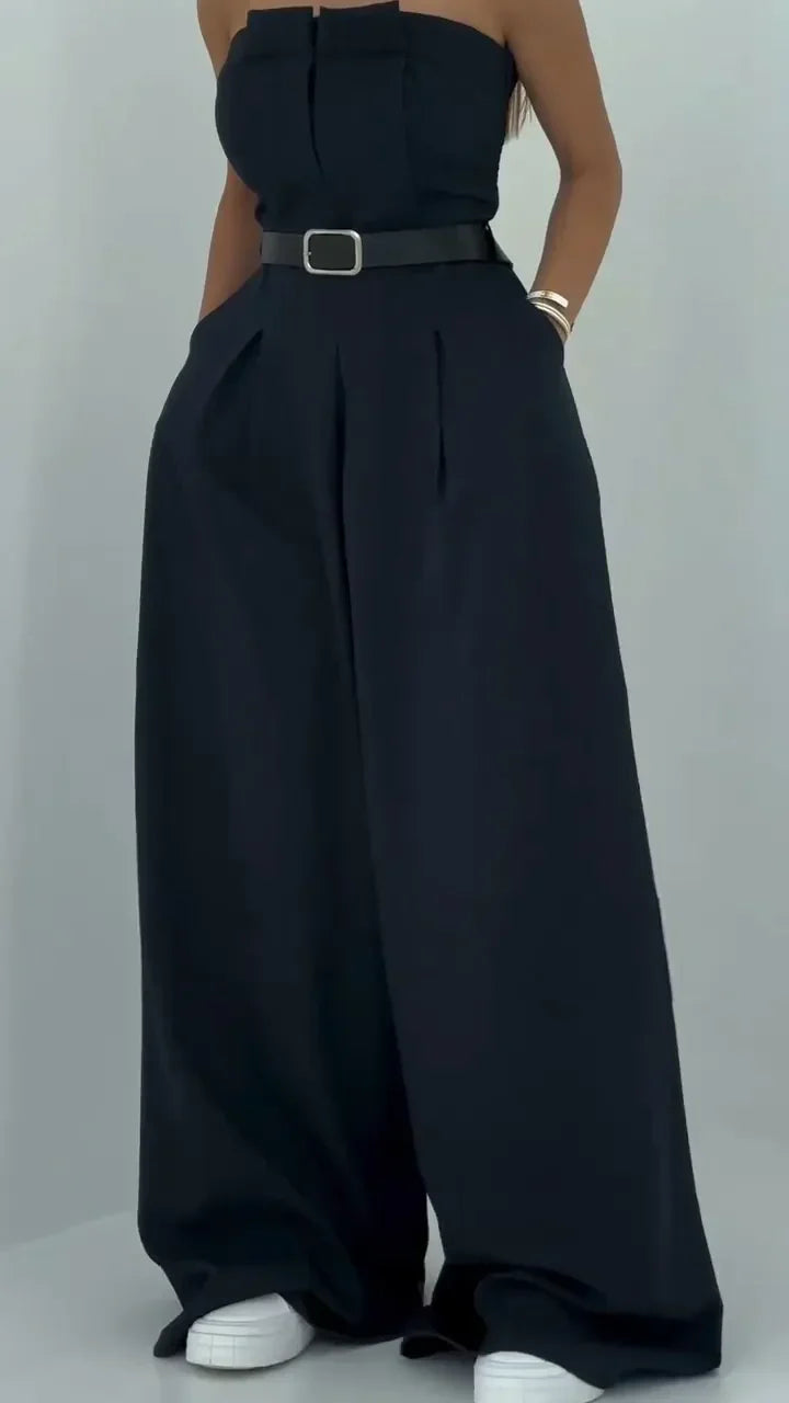 Chic Bustier Jumpsuit & Jacket Set for Women | Selene