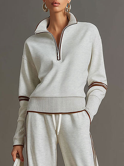 Sport-luxe half-zip co-ord set for women | Zerina
