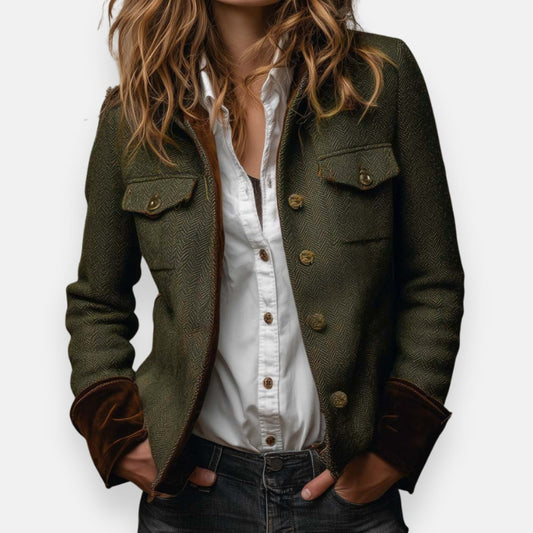 Madeleine | Women's Herringbone Textured Tailored Jacket