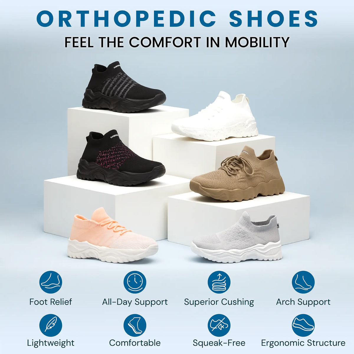 Kai | Unisex Breathable Knit Orthopedic Sneakers
