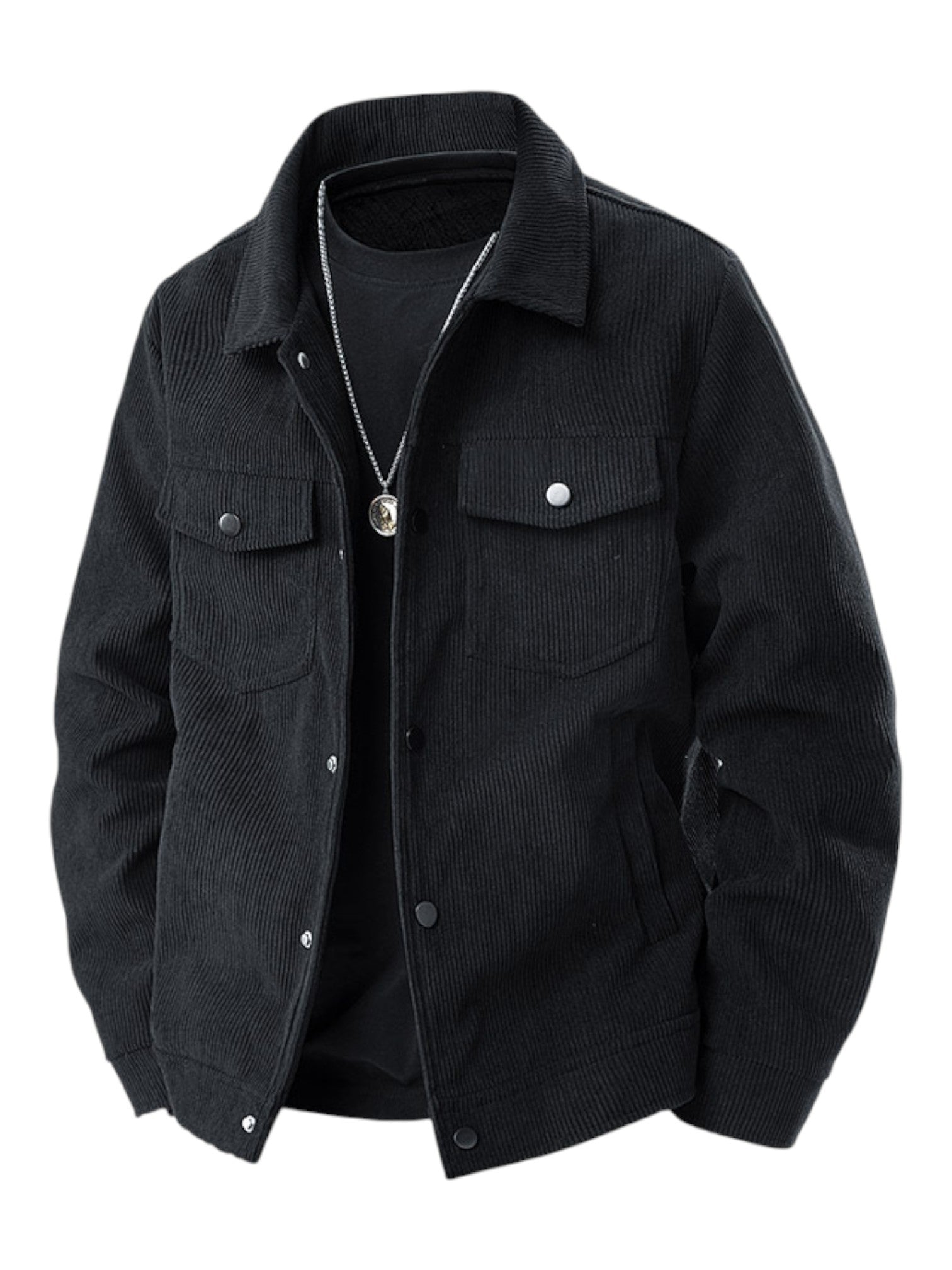 Corduroy snap front jacket for men | Rowan